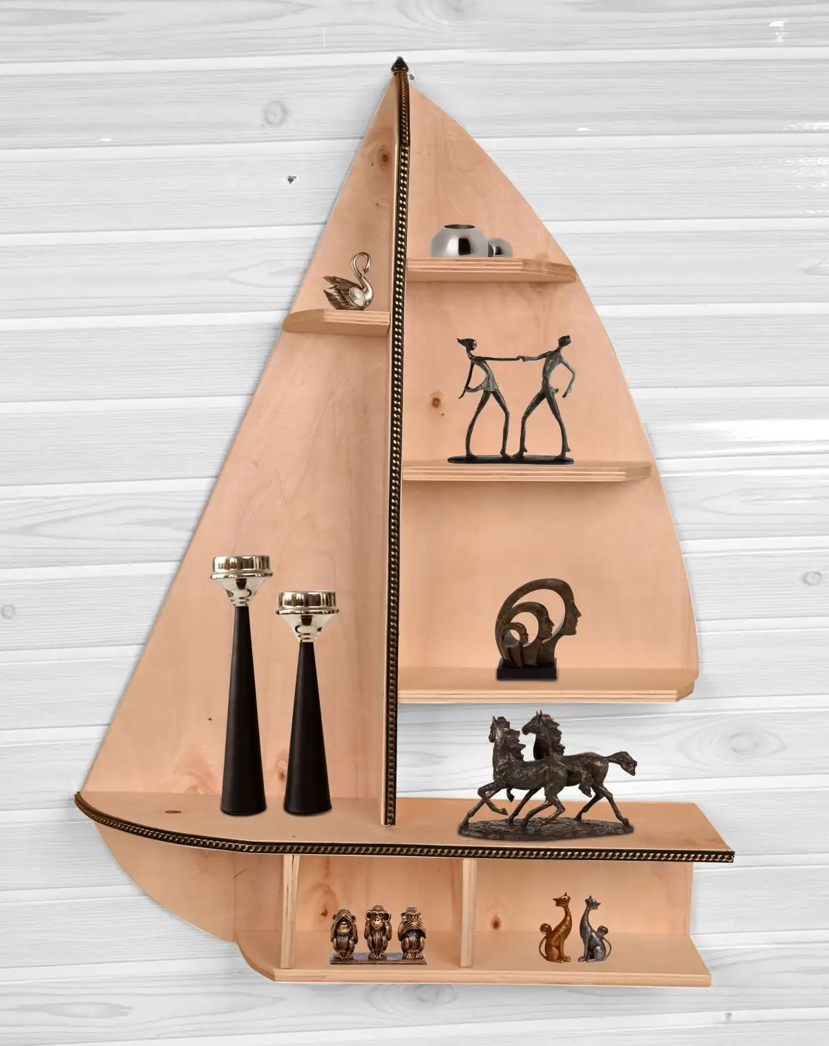 Resigilat:Raft de perete Sailor Homs 72 X 52 X 18, lemn stratificat natur 1 Resigilat:Raft de perete Sailor Homs 72 X 52 X 18, lemn stratificat natur