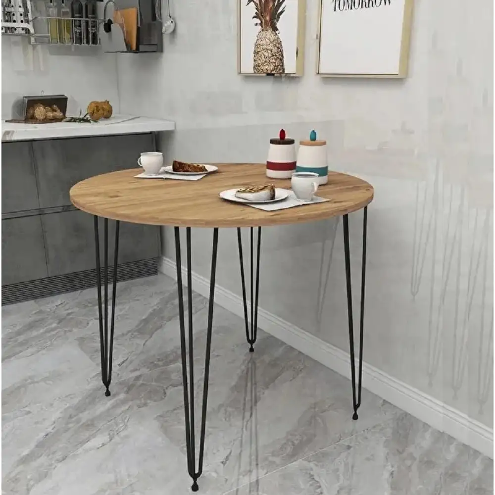 Masa bucatarie rotund texturata, Homs 70x70x75 cm, A0047