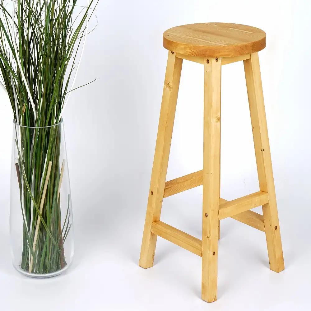 Scaun bar, taburet, din lemn culoare nuc dechis,70 cm