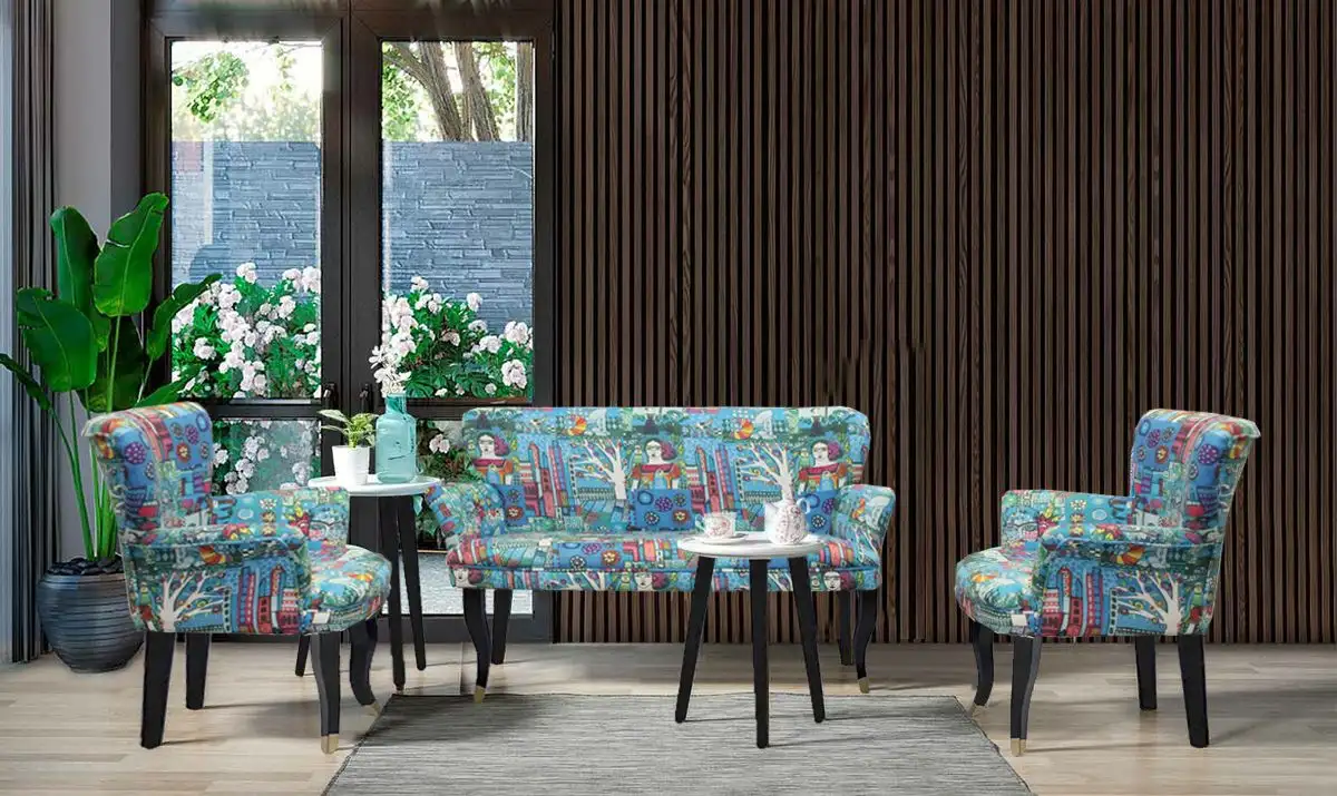 Set canapea cocktail Relax Homs textil albastru