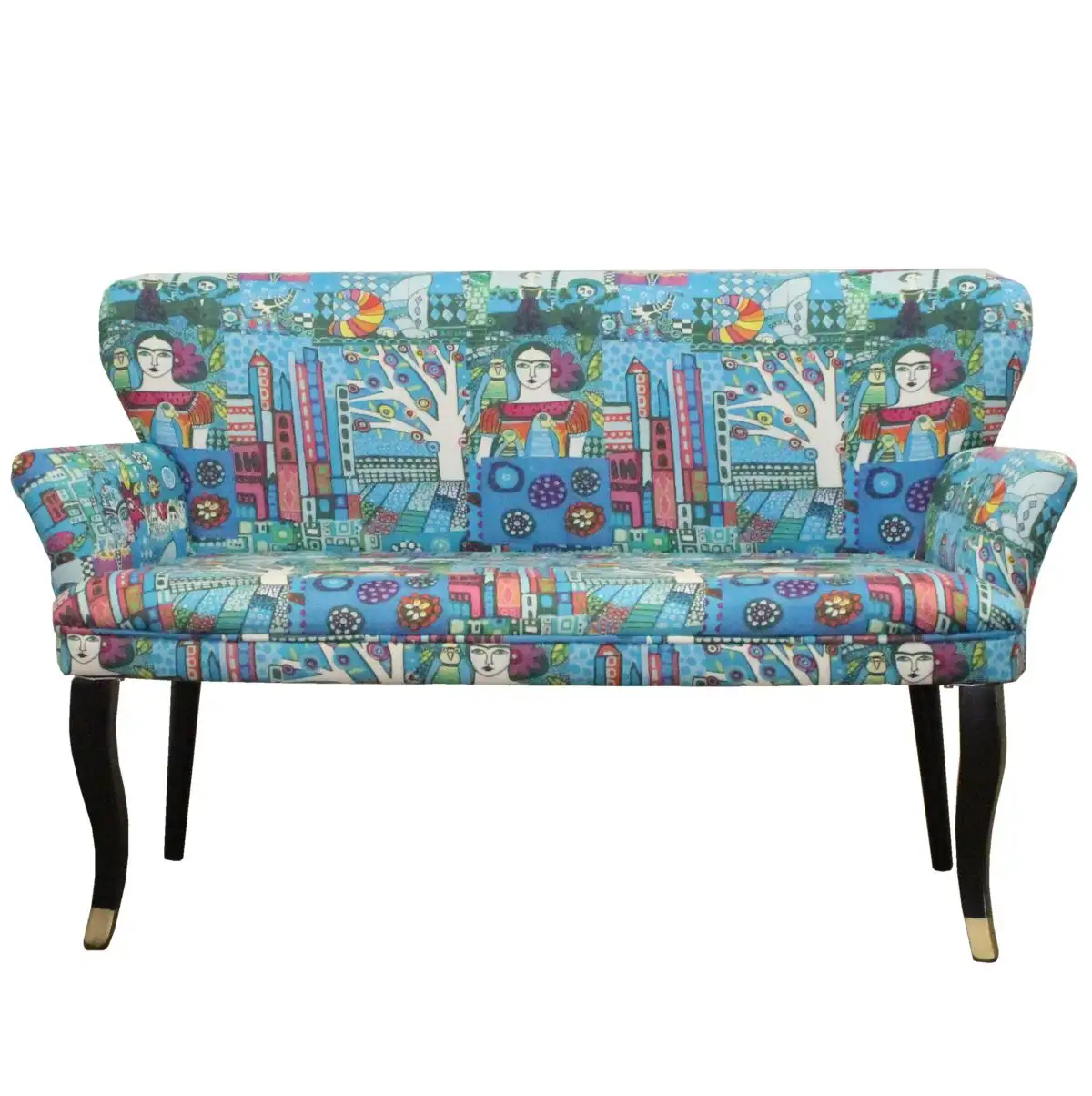 Canapea 2 persoane cocktail Relax Homs textil albastru