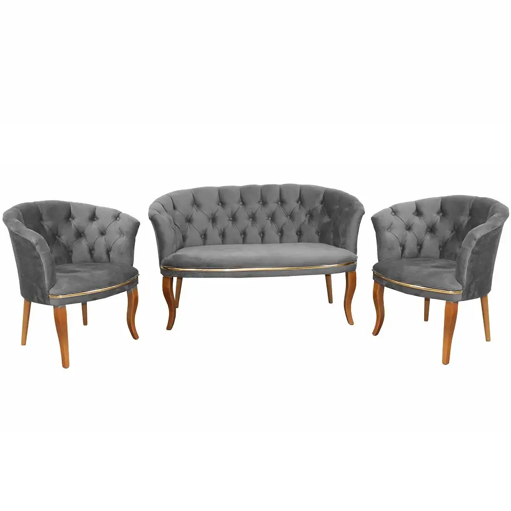 Set canapea si fotolii Milano Relax Homs textil gri