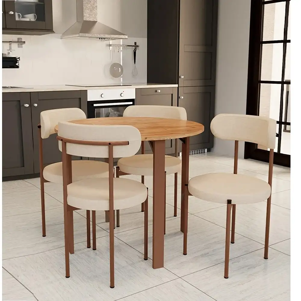 Set masa Onita rotund cu 4 scaune  90 cm