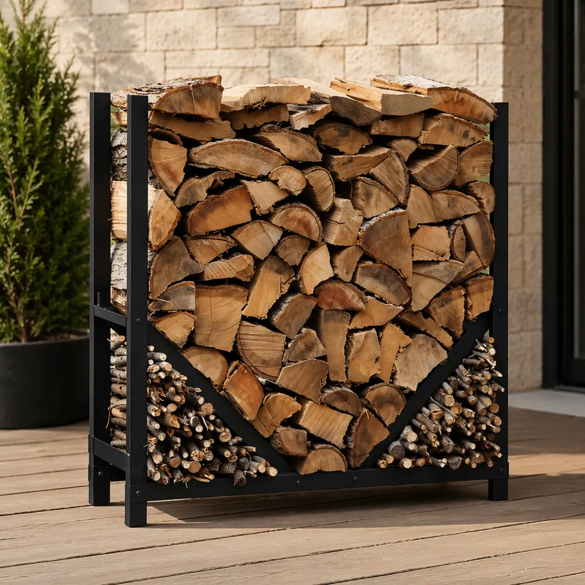 Suport lemne semineu din metal,homs negru,80x30x80 cm 1 Suport lemne semineu din metal,homs negru,80x30x80 cm