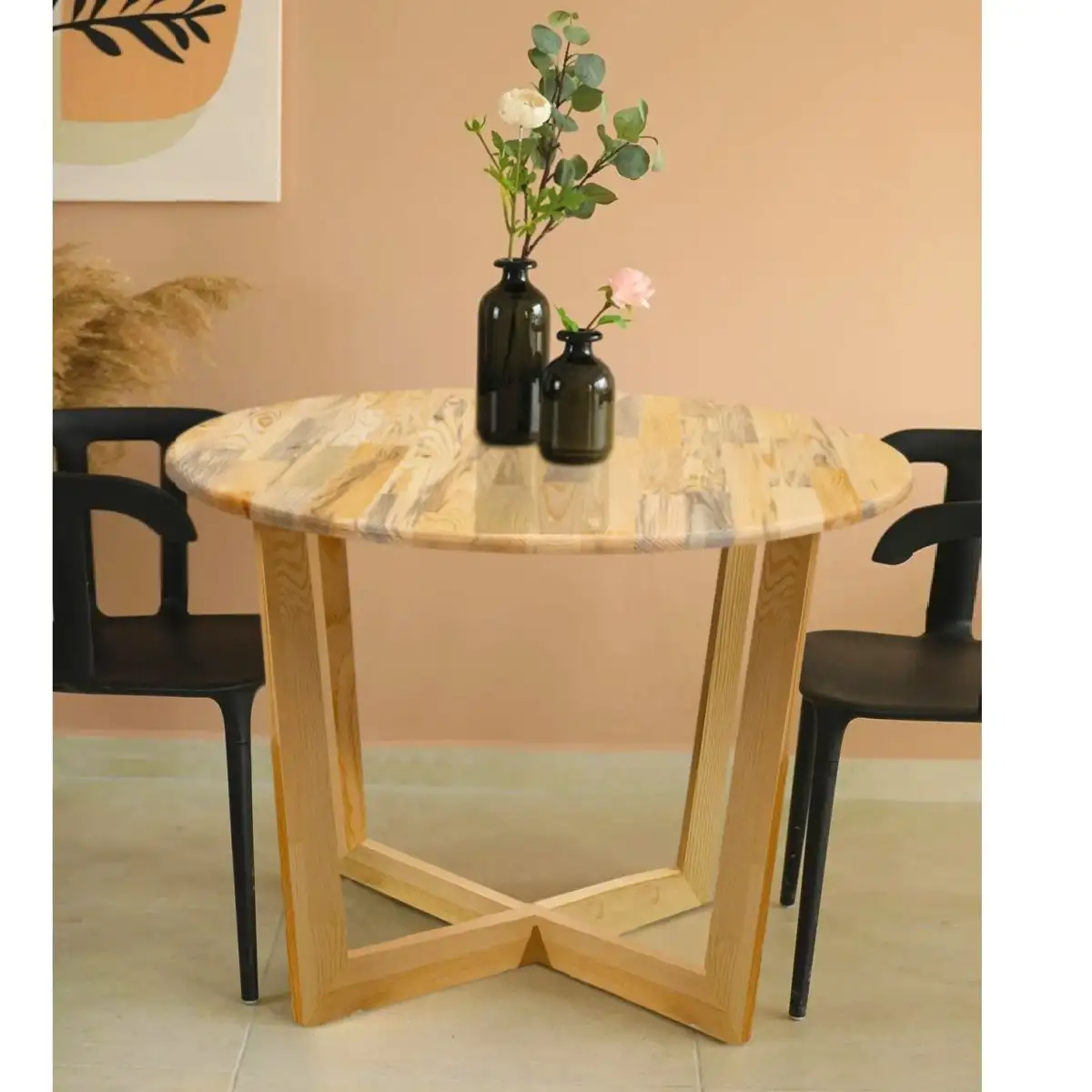 Masa rotund  dining din lemn  Homs, seria A-620,90 x 75 cm,30176