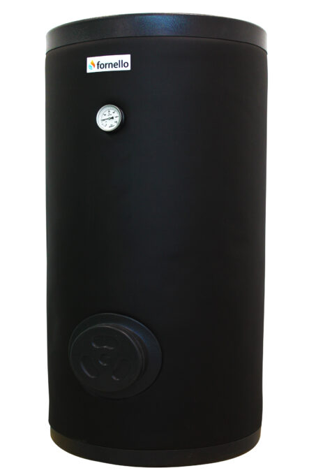 Boiler cu 2 serpentine FORNELLO SOL 750 LT 2S, pentru centrala termica si solar, montaj pe sol, izolatie termica, manta de protectie , flansa de vizitare