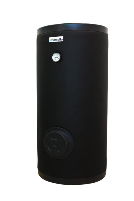 Boiler cu o serpentina FORNELLO SOL 150 LT 1S, pentru centrala termica si solar, montaj pe sol, izolatie termica, manta de protectie , flansa de vizitare