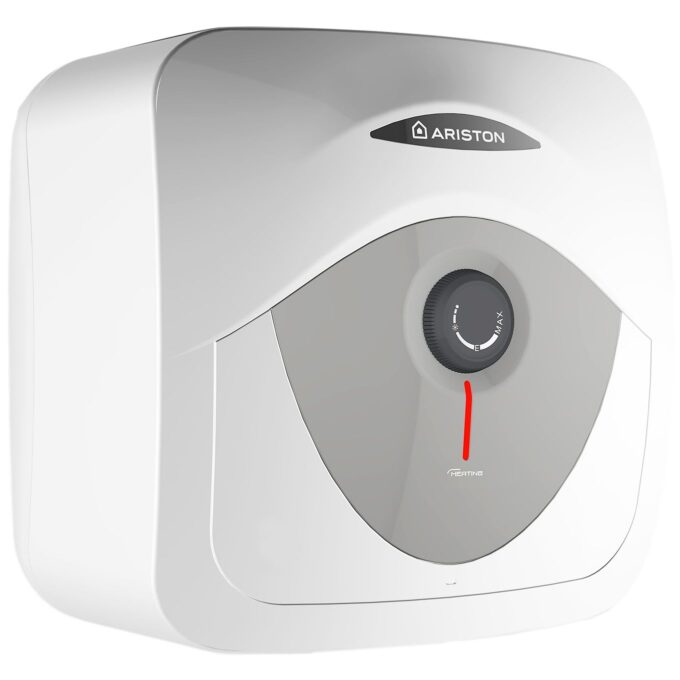 Boiler electric Ariston Andris RS 10 EU, 10 l, 1200 W, Led iluminat, Protectie electrica IPX1, Montare deasupra chiuvetei, Reglaj extern de temperatura