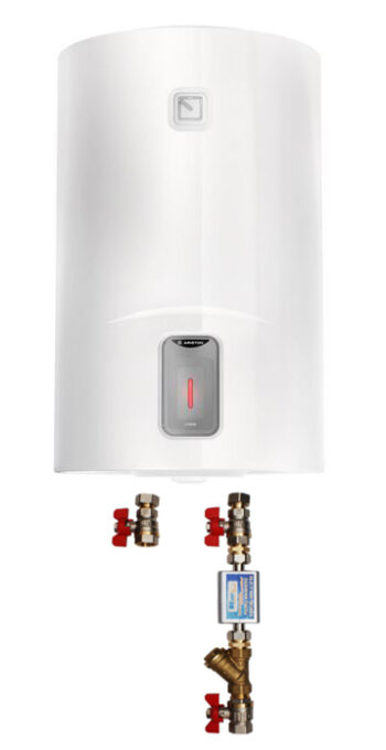 Pachet Boiler electric Ariston Lydos R 100L, 1800W, rezervor emailat cu Titan, supapa siguranta si kit de montaj inclus 1 Pachet Boiler electric Ariston Lydos R 100L, 1800W, rezervor emailat cu Titan, supapa siguranta si kit de montaj inclus