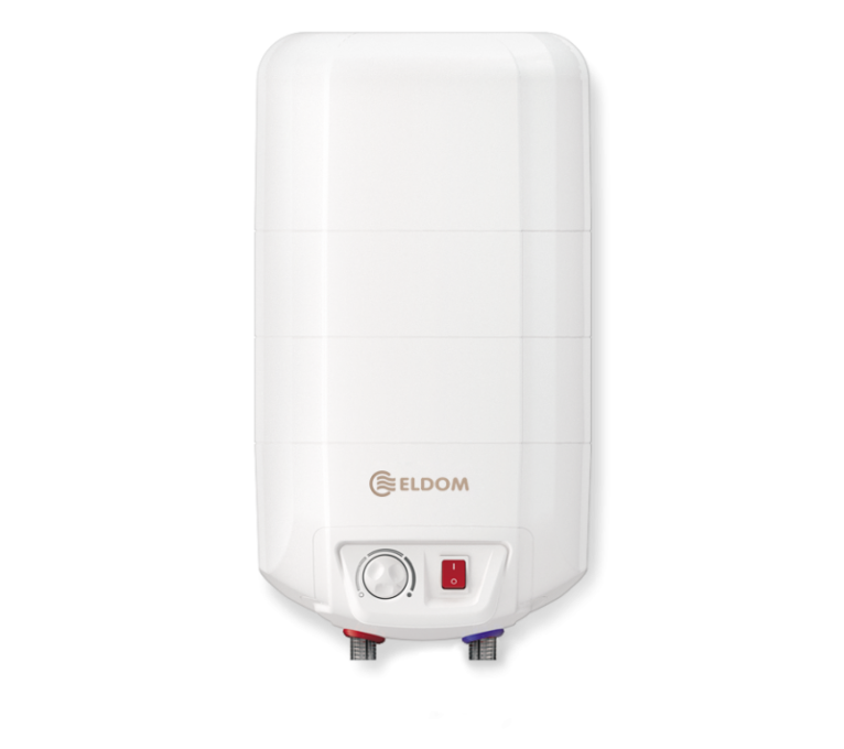 Boiler electric Eldom 15 litri, 2000 W, montare deasupra chiuvetei, email durabil de zirconiu si protectie catodica impotriva coroziunii