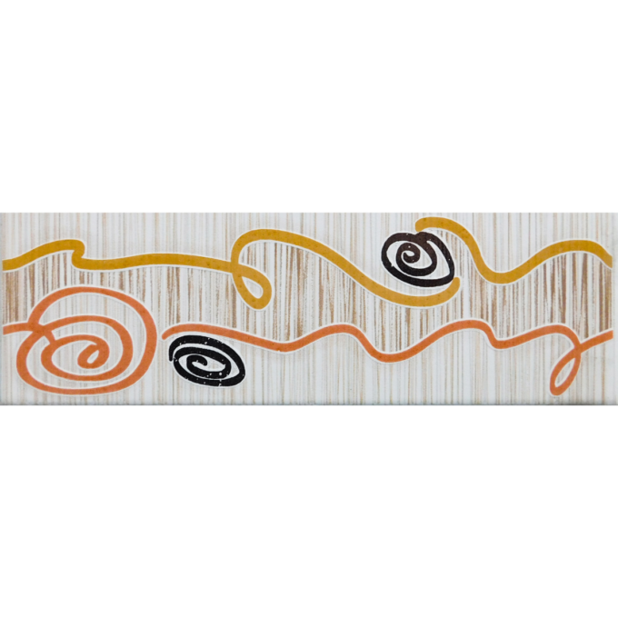 Brau decorativ faianta baie / bucatarie Lena Spiral Beige  8 x 25