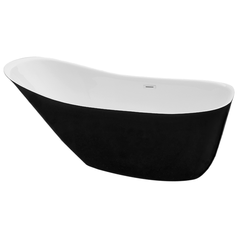 Cada baie freestanding Bella* BSM-212  acril  170 x 75 x 75 cm  negru mat