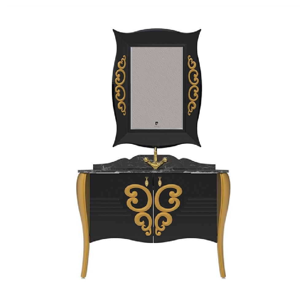 Set mobilier baie Pierre Cardin Hermitage  3 piese  negru  115 cm