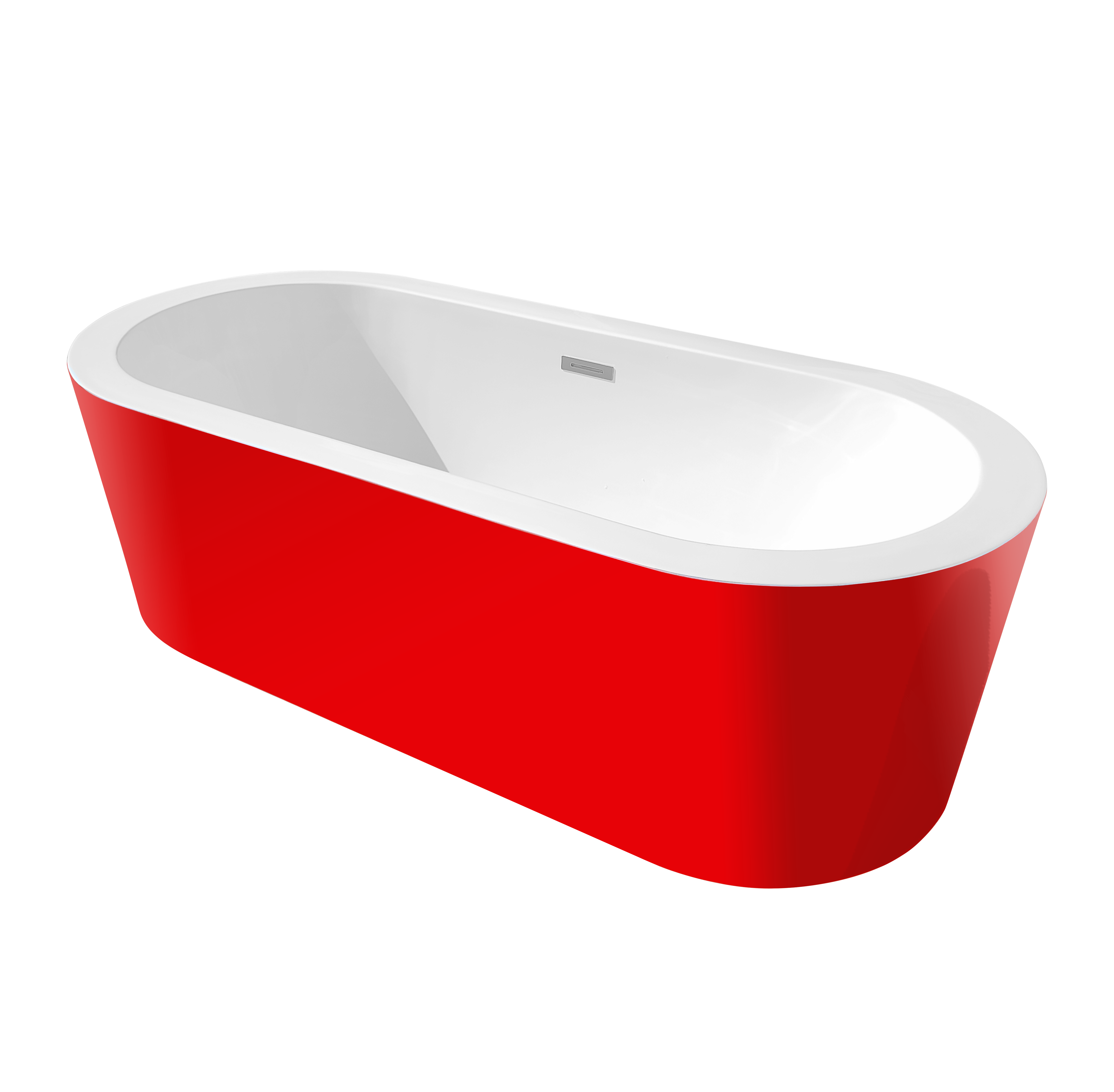 Cada baie freestanding Bella WB-814  acril  170 x 80 x 58 cm  rosu