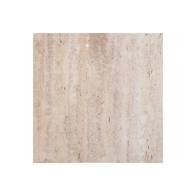 Gresie exterior / interior portelanata Travertino Crema  60 x 60 cm  lucioasa  rectificata  tip piatra naturala