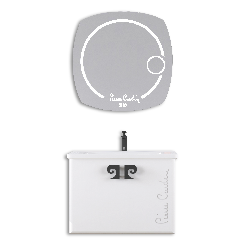 Set mobilier baie Pierre Cardin Star LED  suspendat  3 piese  alb  80 cm