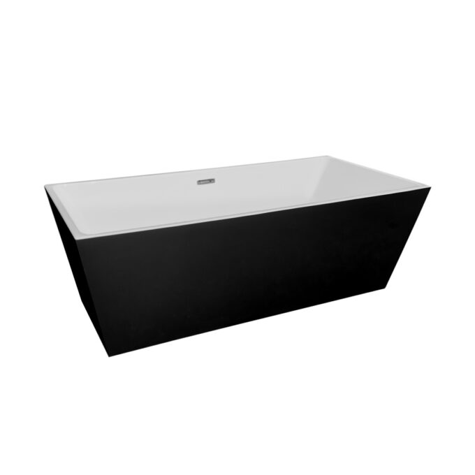 Cada baie freestanding Bella BSM-204  acril  170 x 75 x 58 cm  negru mat