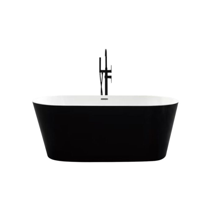 Cada baie freestanding Bella BSM-203  acril  170 x 80 x 58 cm  negru mat