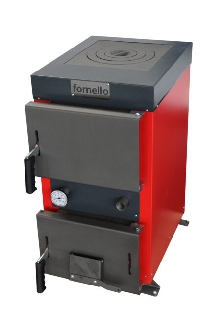 Cazan (centrala) cu plita pe combustibil solid (lemn, carbune, brichete), Fornello Rustic KP 12 kW 1 Cazan (centrala) cu plita pe combustibil solid (lemn, carbune, brichete), Fornello Rustic KP 12 kW
