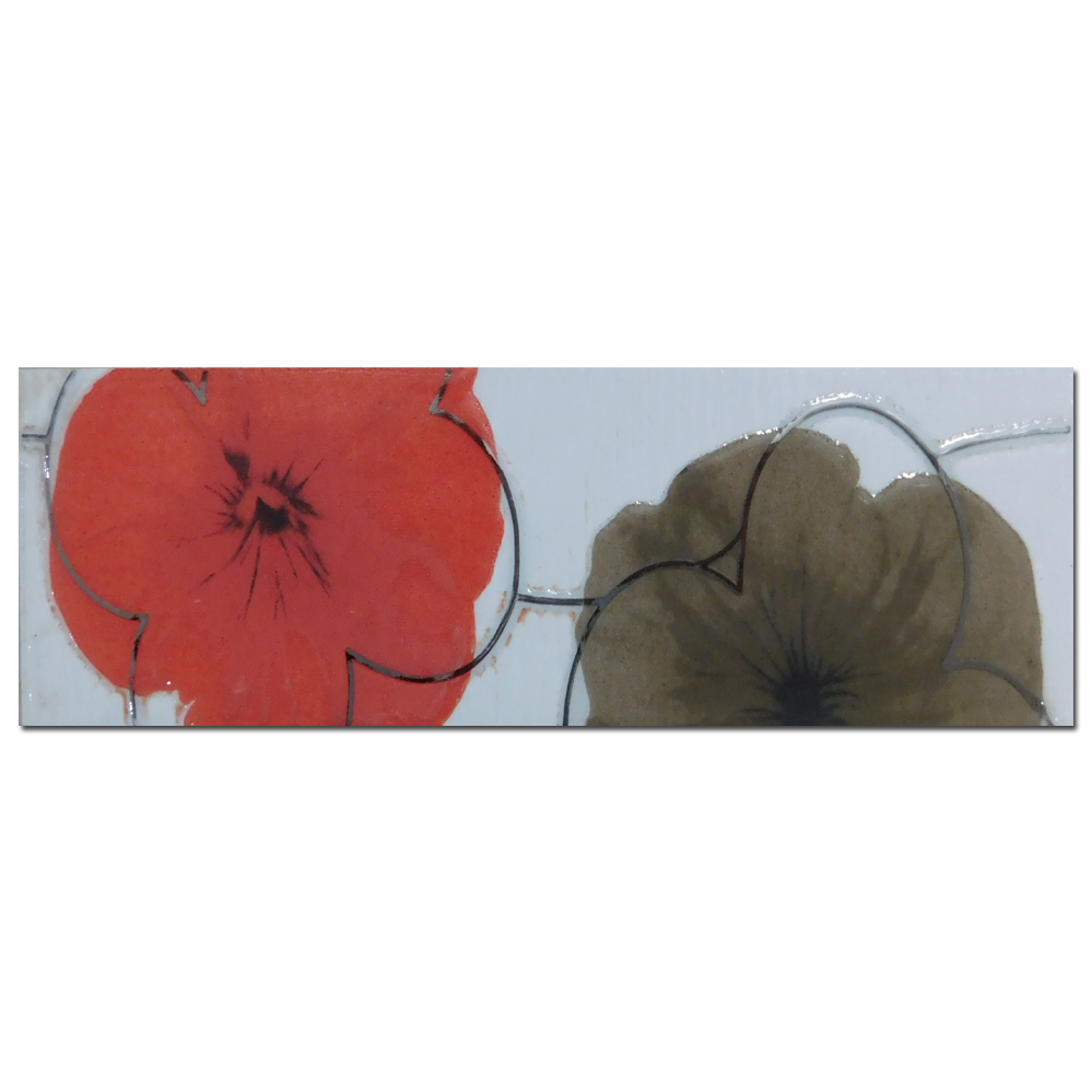 Brau decorativ faianta baie / bucatarie Cenefa Picasso Flor Rojo  7 x 25