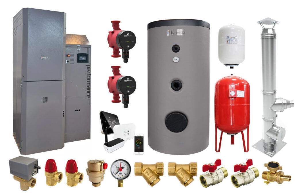 Pachet premium Centrala pe peleti Fornello Slimpel Automatic 40 kw, boiler, termostat control de la distanta, pompe electronice, vas expansiune termic si sanitar, vana deviatoare 3 cai, cos inox si fitiguri de baza 1 Pachet premium Centrala pe peleti Fornello Slimpel Automatic 40 kw, boiler, termostat control de la distanta, pompe electronice, vas expansiune termic si sanitar, vana deviatoare 3 cai, cos inox si fitiguri de baza