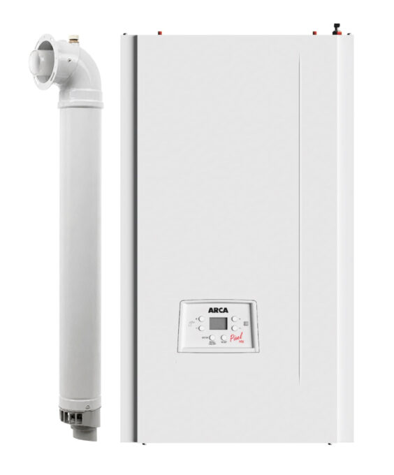 Centrala termica pe gaz in condensare Arca Pixel MX 30/35 PN, 28 kw incalzire, 35 kw acm, kit evacuare inclus