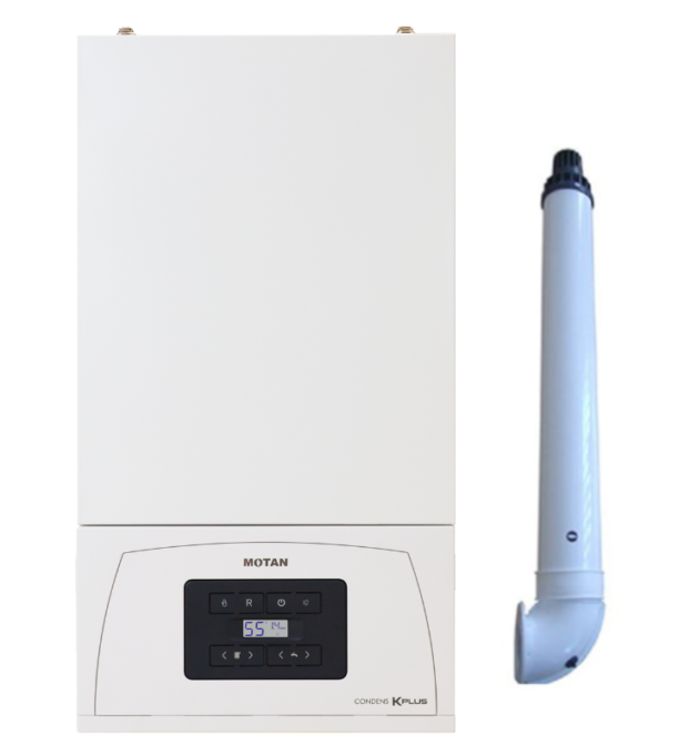 Centrala termica pe gaz in condensare Motan Condens KPlus, 22.5 kW putere Incalzire si 25 kW putere ACM, kit evacuare inclus 1 Centrala termica pe gaz in condensare Motan Condens KPlus, 22.5 kW putere Incalzire si 25 kW putere ACM, kit evacuare inclus