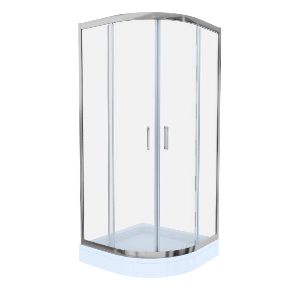 Cabina de dus simpla Celesta Titan  semirotunda  sticla transparenta 6 mm  90 x 90 x 190 cm  profil crom