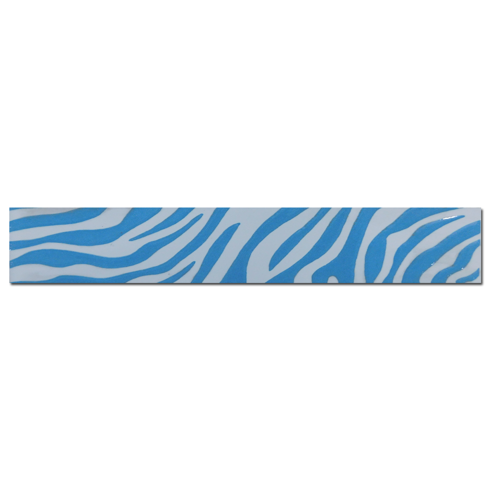 Brau decorativ faianta baie / bucatarie Crocodile Blue  6.5 x 25
