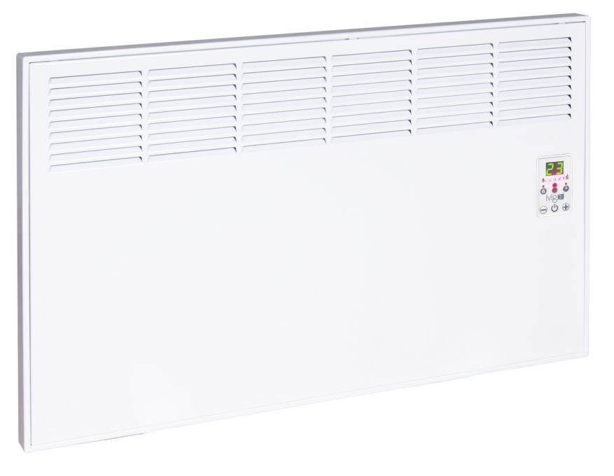 Convector de perete sau pardoseala iVigo DIGITAL  EPK 1500 W White, control electronic, Termostat de siguranta, termostat reglabil, IP 24, pentru 17 mp, ERP 2018