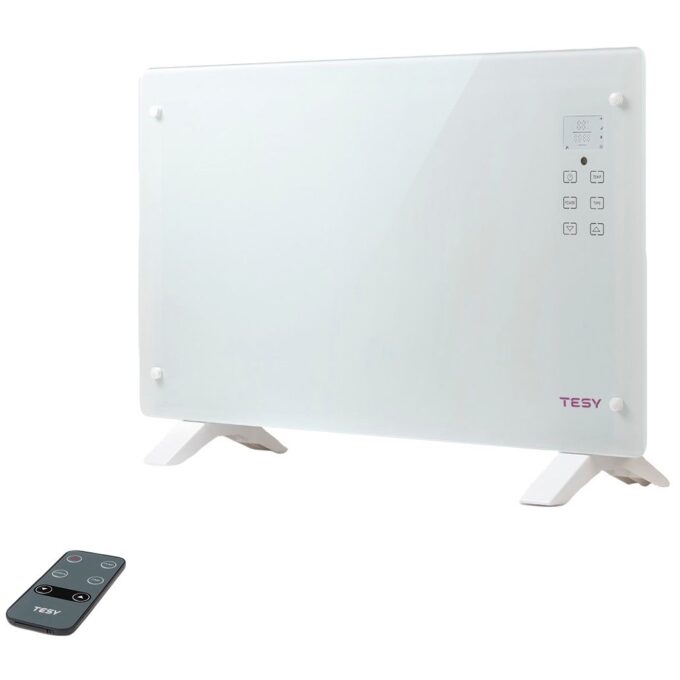 Convector electric de podea TESY CN 205 EASLFR, 2000 W, 2 trepte de putere, Suprafata de sticla, display LCD cu Touch Screen