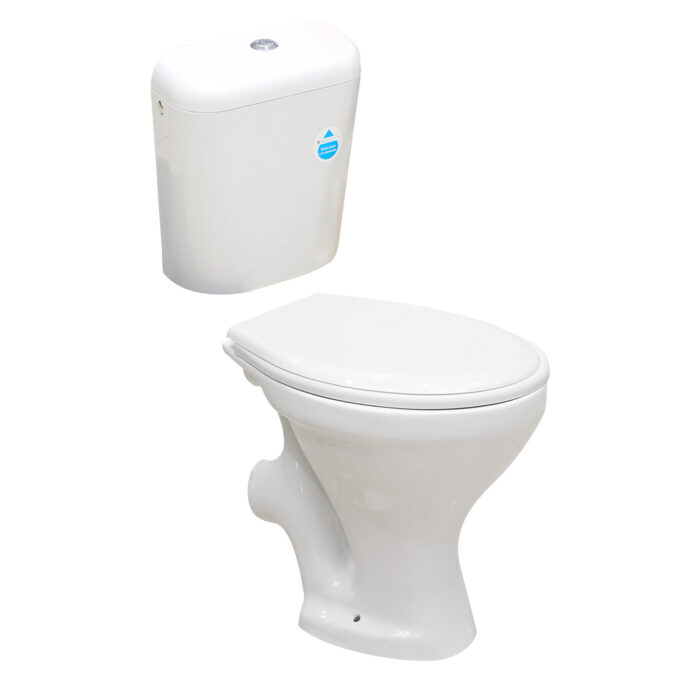 Set vas WC pe pardoseala cu rezervor Essential CIL + mecanism si capac polipropilena
