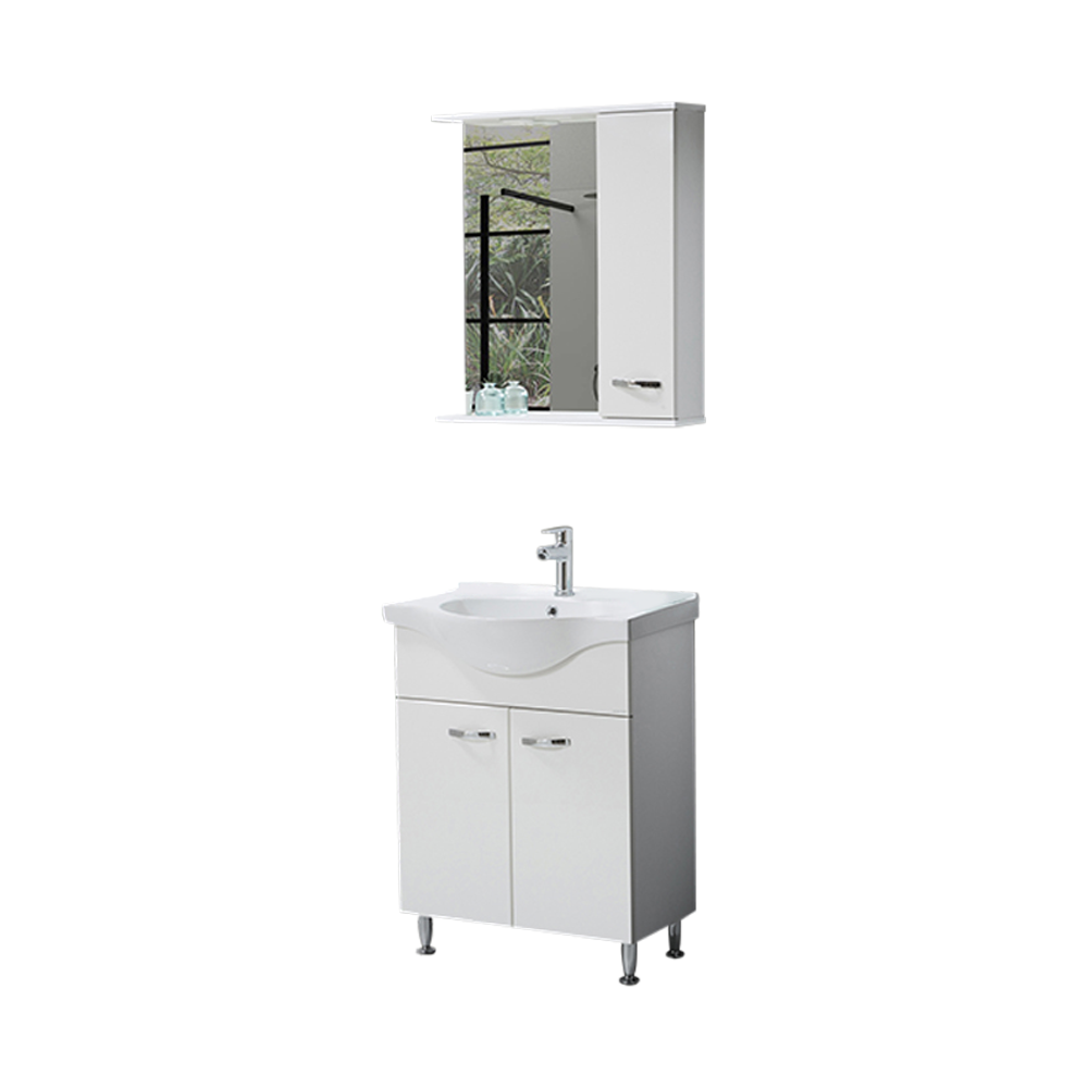 Set mobilier baie Olimpos  3 piese  alb  65 cm