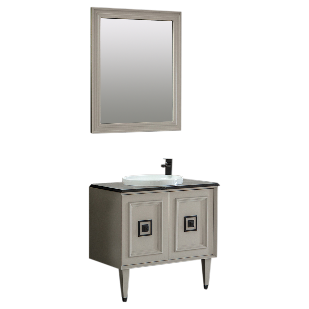 Set mobilier baie Arma  3 piese  gri mat  80 cm
