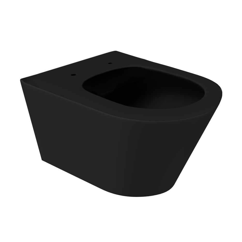 Vas WC suspendat rimless Celesta Ava  53 x 35 5 cm  fara margini  ceramica  negru mat