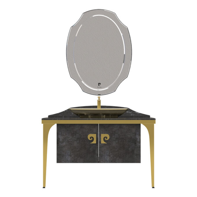 Set mobilier baie Pierre Cardin Venus  3 piese  negru-auriu  120 cm
