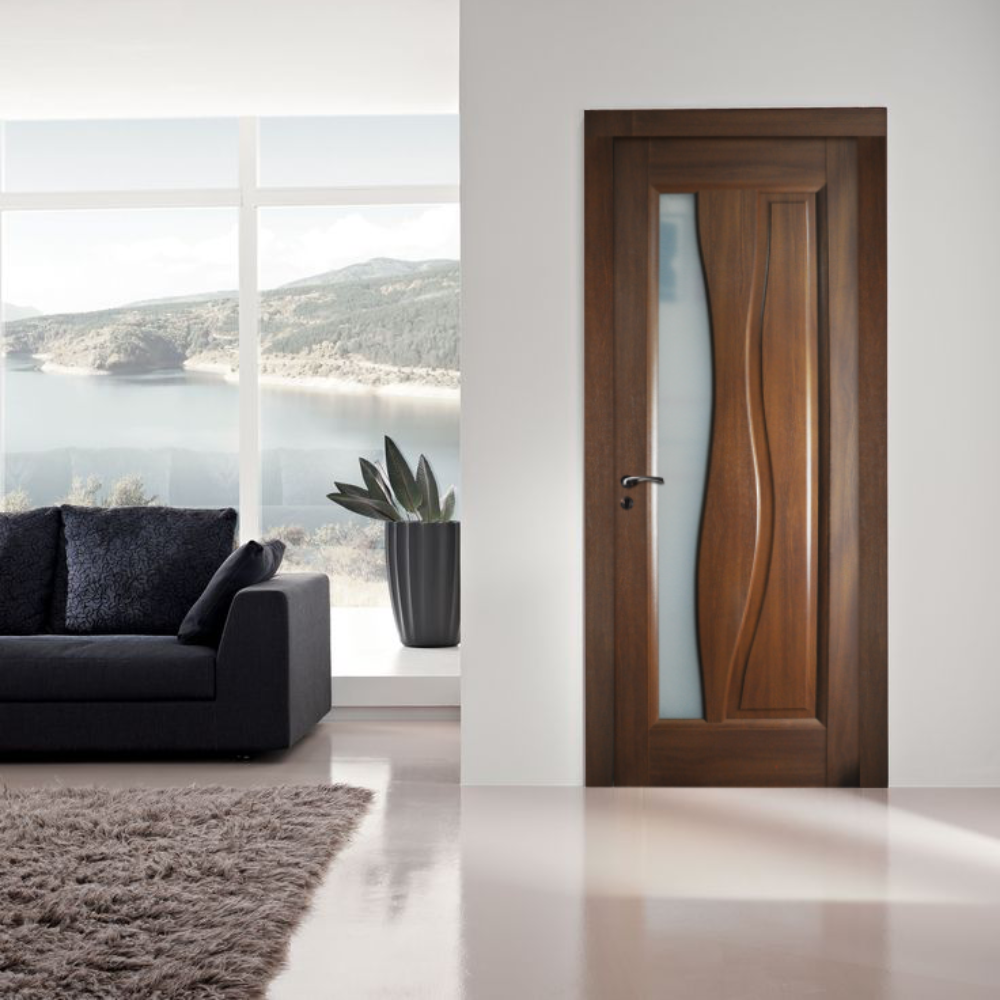 Usa de interior din lemn Combi  cu geam  KMC 318 2000/600 Stejar inchis