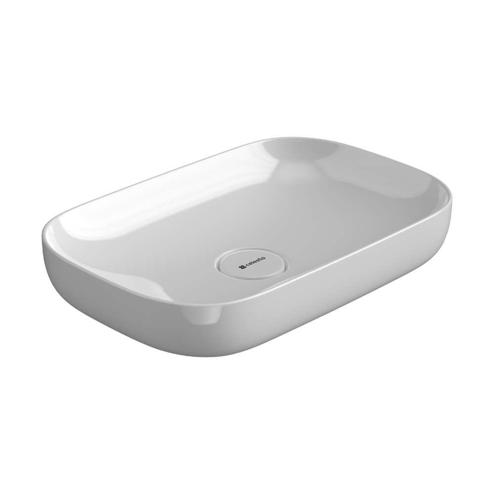 Lavoar baie pe blat Celesta Carina  60 x 40 x 13 cm  ceramica  alb lucios