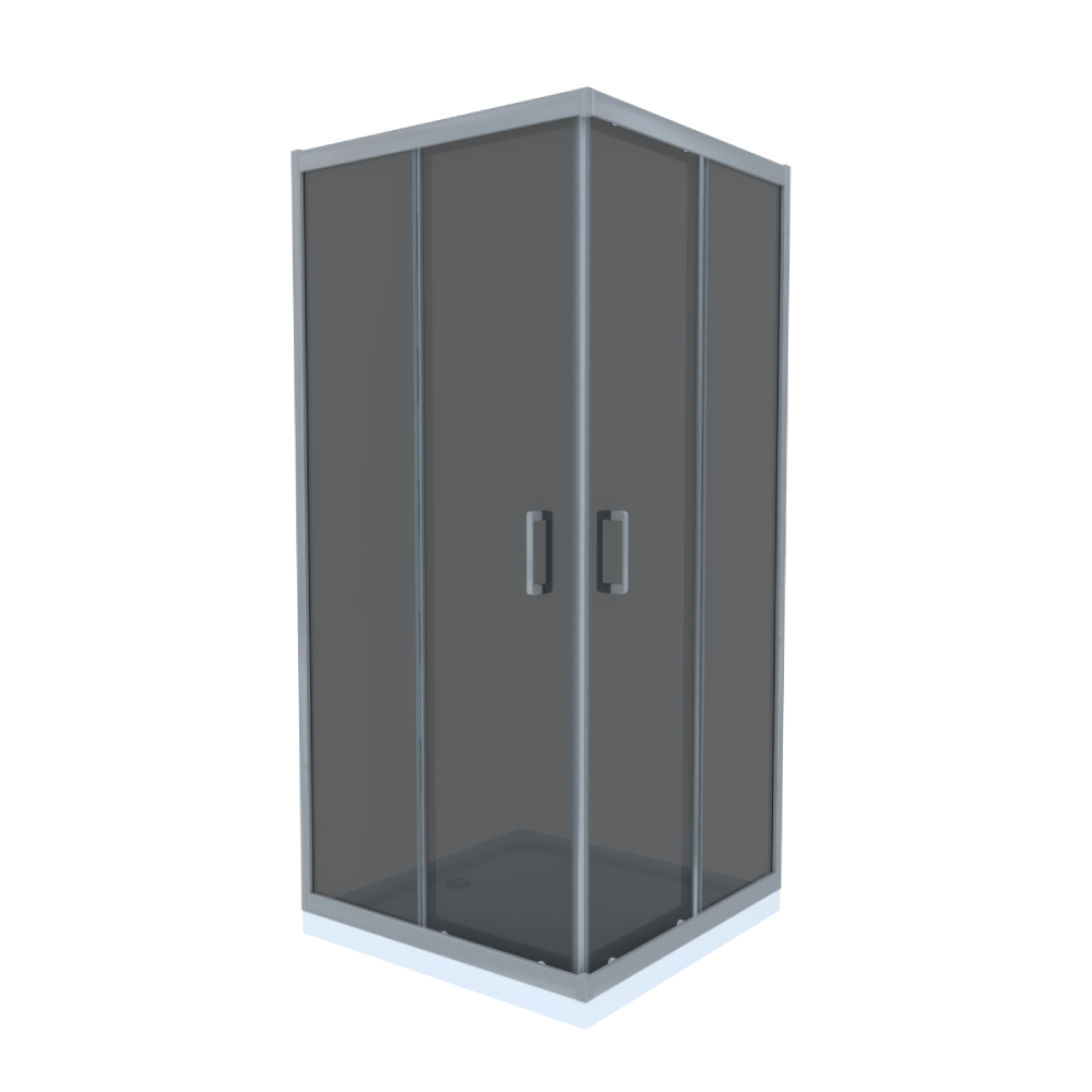 Cabina de dus simpla Celesta Titan  patrata  sticla fumurie 6 mm  80 x 80 x 190 cm  profil crom