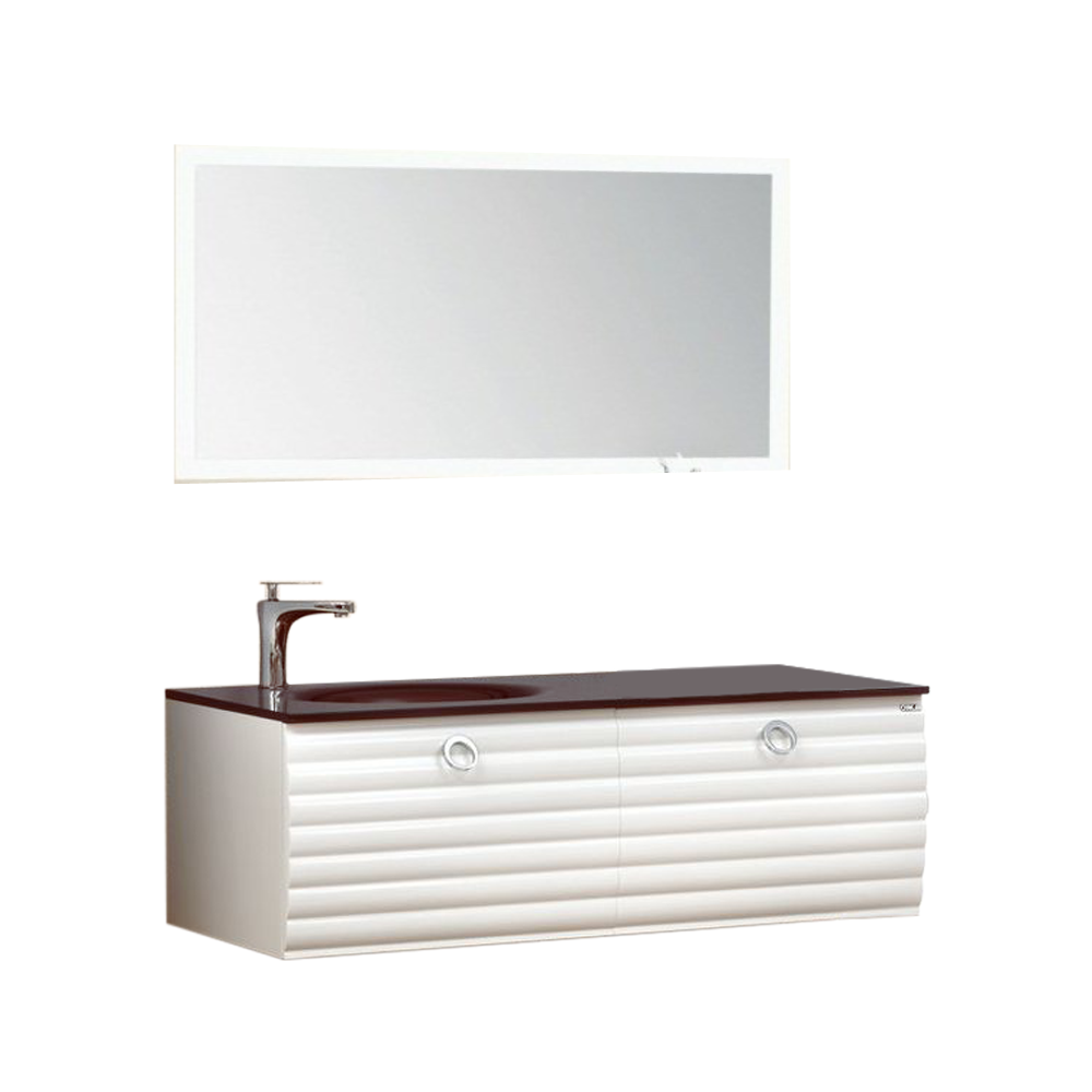Set mobilier baie Orka Anzer  suspendat  3 piese  alb  120 cm