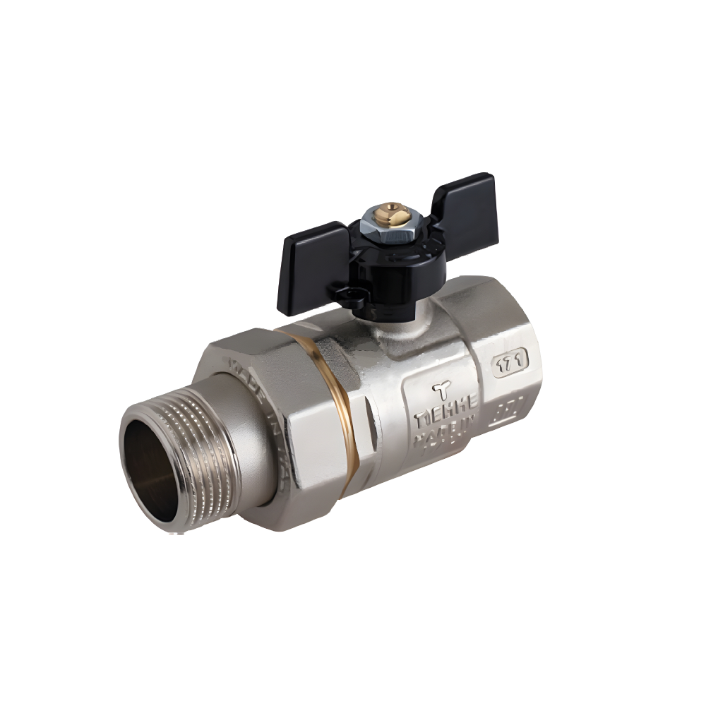 Robinet cu sfera pentru apa cu olandez Buran M/F 1/2'' cu fluture negru 1 Robinet cu sfera pentru apa cu olandez Buran M/F 1/2'' cu fluture negru