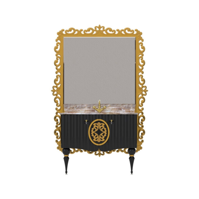 Set mobilier baie Pierre Cardin Hagia Sofia  3 piese  negru  145 cm