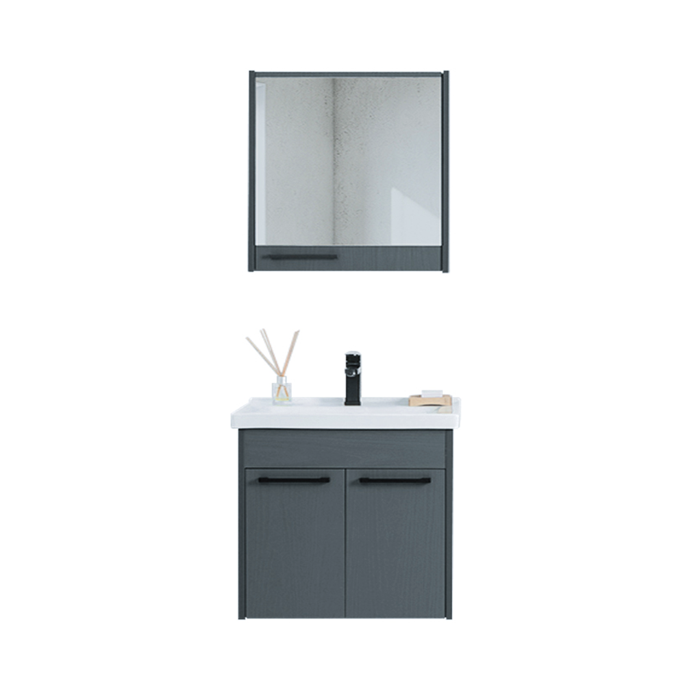Set mobilier baie Sofia  suspendat  3 piese  gri inchis  65 cm