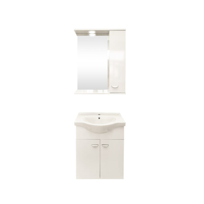 Set mobilier baie Ukra  suspendat  3 piese alb  55 cm