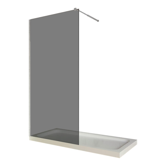 Paravan dus walk in / Perete dus sticla fumurie 6 mm profil crom tija extensibila 90 x 200 cm 1 Paravan dus walk in / Perete dus sticla fumurie 6 mm profil crom tija extensibila 90 x 200 cm