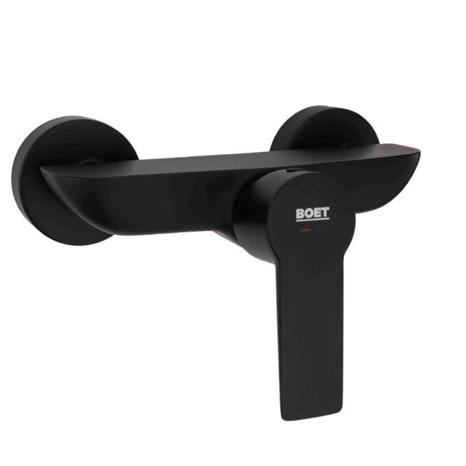 Baterie dus Boet Ares  monocomanda  furtun si para de dus incluse  negru mat