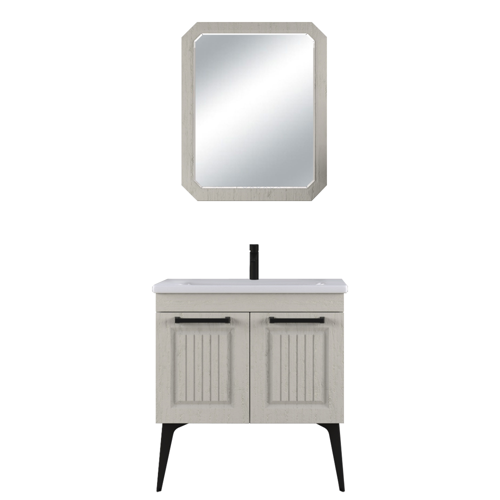 Set mobilier baie Hero  3 piese  alb  80 cm