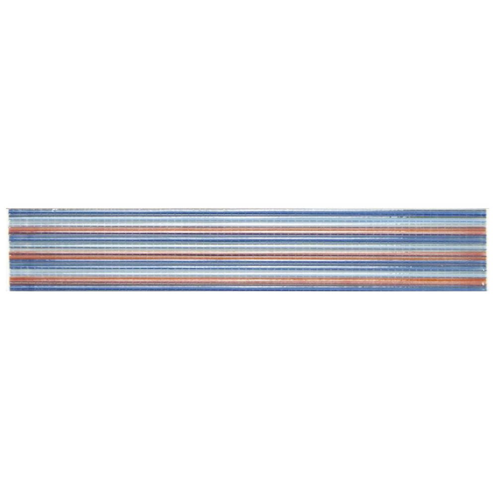 Brau decorativ faianta baie / bucatarie Textline Blue  7 x 40