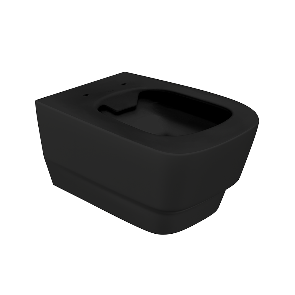 Vas WC suspendat rimless Celesta Gemma  53 x 35 5 cm  ceramica  negru mat