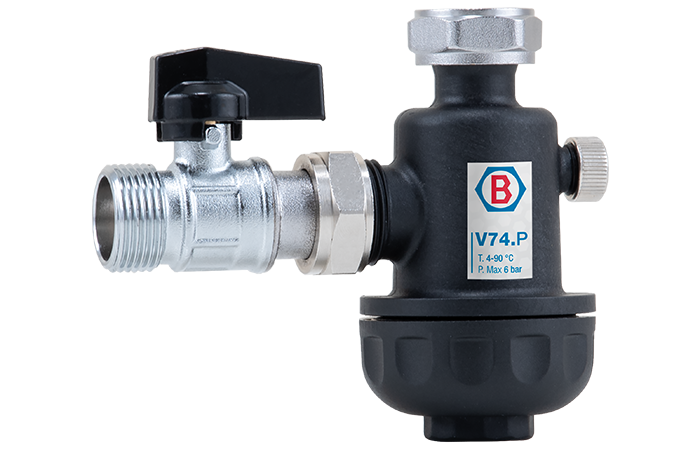 Filtru antimagnetita Barberi V74.P, corp compact cu robinet inchidere 1 Filtru antimagnetita Barberi V74.P, corp compact cu robinet inchidere